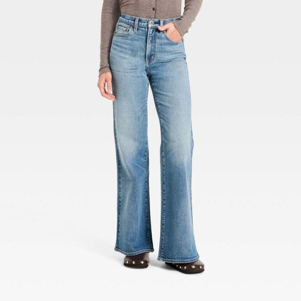 Women's Highest-Rise 70's Flare Jeans - Universal Thread Medium Wash 10 Short